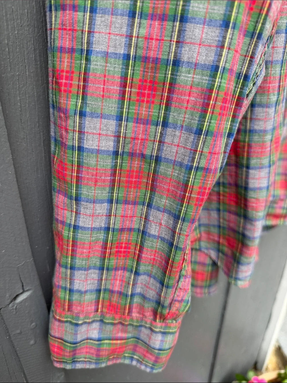 J. Crew Red-Green- Gray- Blue Plaid Button-Down Shirt